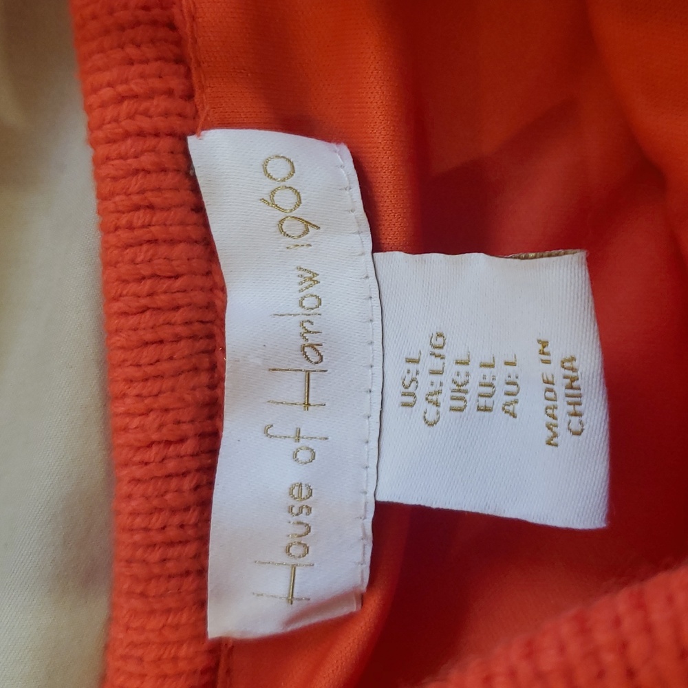 House of Harlow 1960 Orange Crochet Knit Midi Dress NWOT - Picture 2 of 8